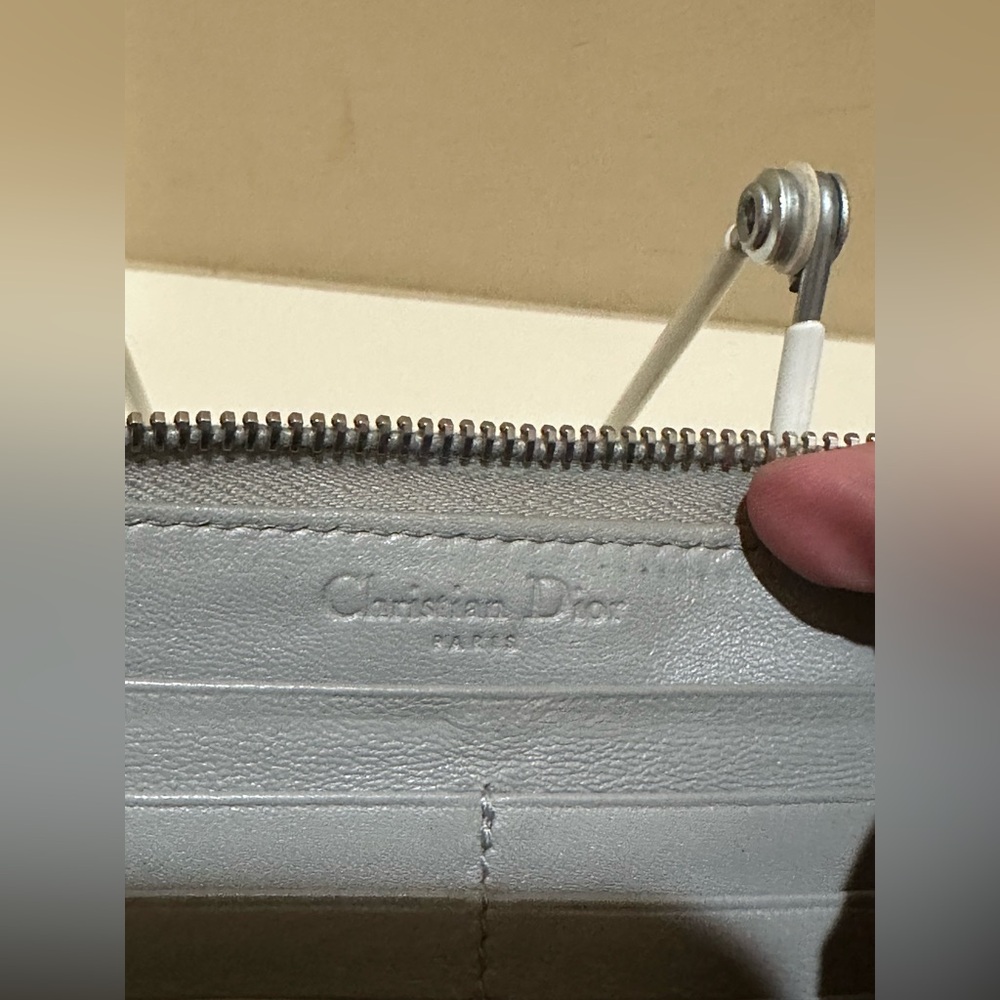 Dior Cannage Grey Zip Long Wallet - Picture 7 of 13